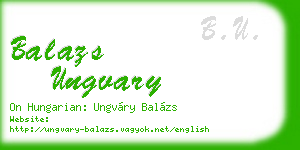 balazs ungvary business card
