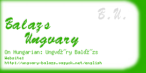 balazs ungvary business card